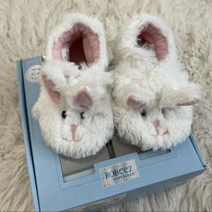 Robeez Soft Soles Baby Bunny Slippers Sz 0-6 mo